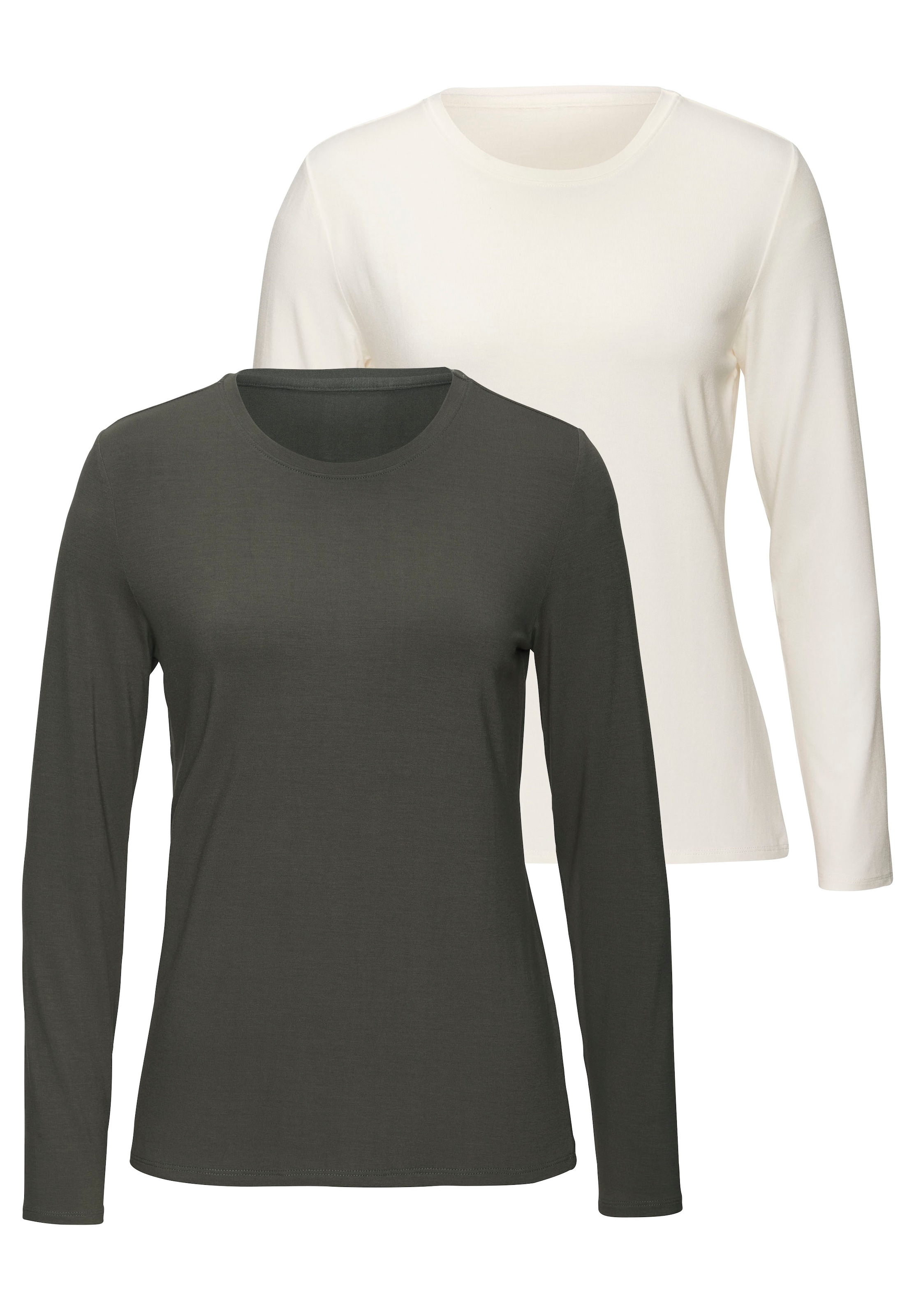 LASCANA Langarmshirt »aus weichem Viskose-Stretch«