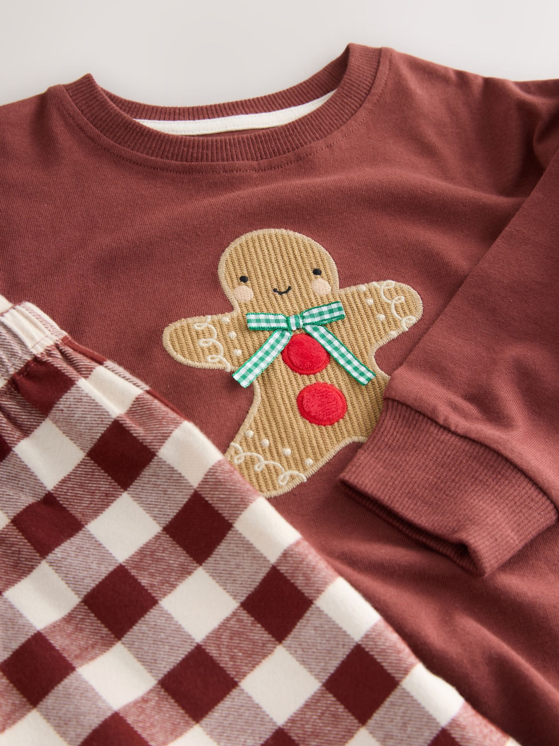 Rood/Groen peperkoeken mannetje - Enkele kerstpyjama (9mnd-10jr)