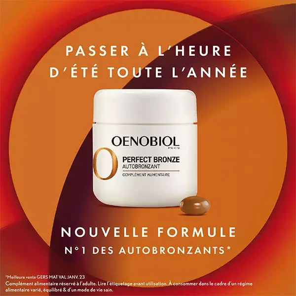 Oenobiol Perfect Bronze Autobronzeador - Pacote com 2 x 30 cápsulas + 2 esponjas de beleza