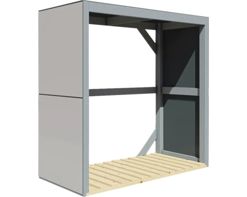 Haardhoutopslag Bertilo 151 x 75 x 154 cm antracietgrijs