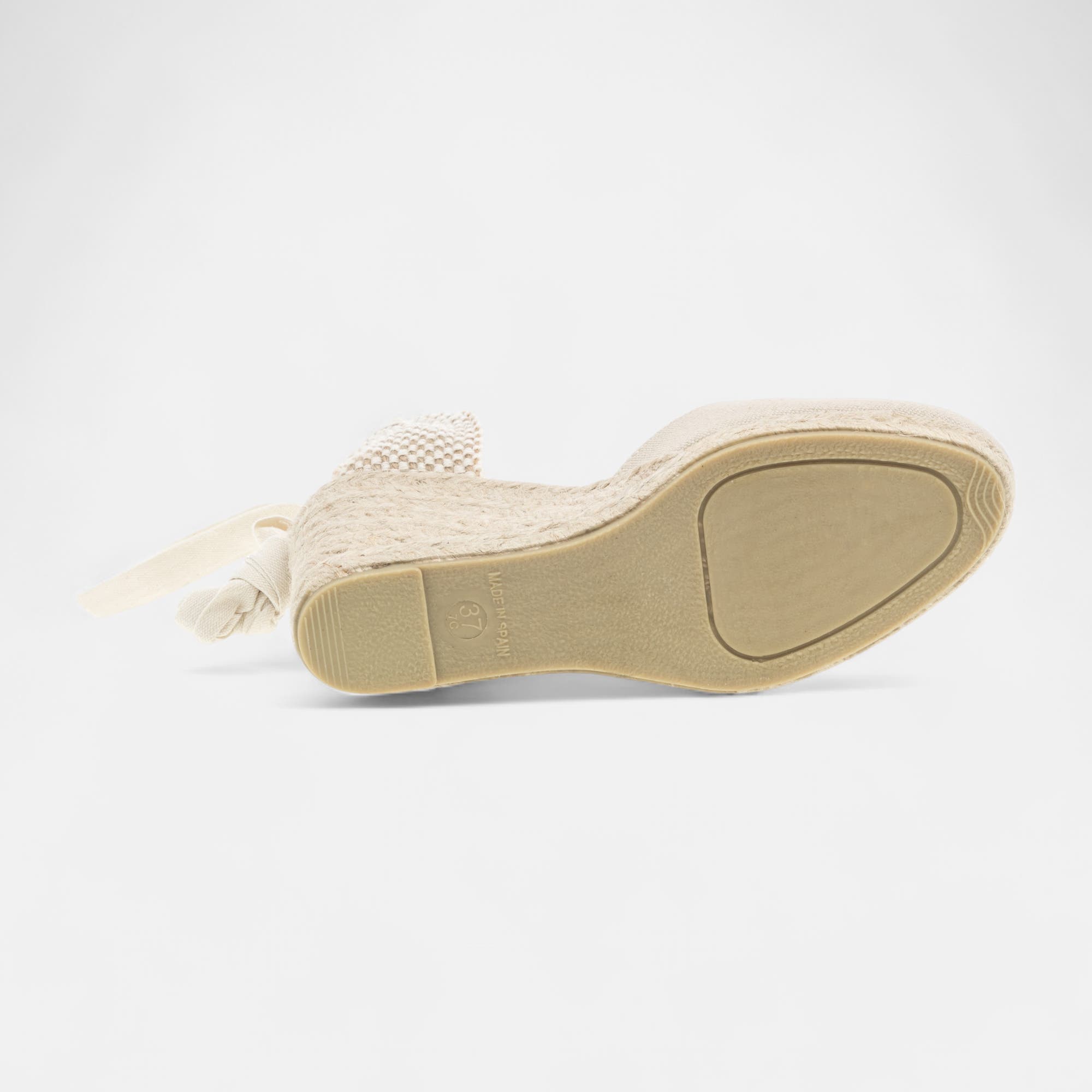 Espadrilles à talon compensé Femme beige