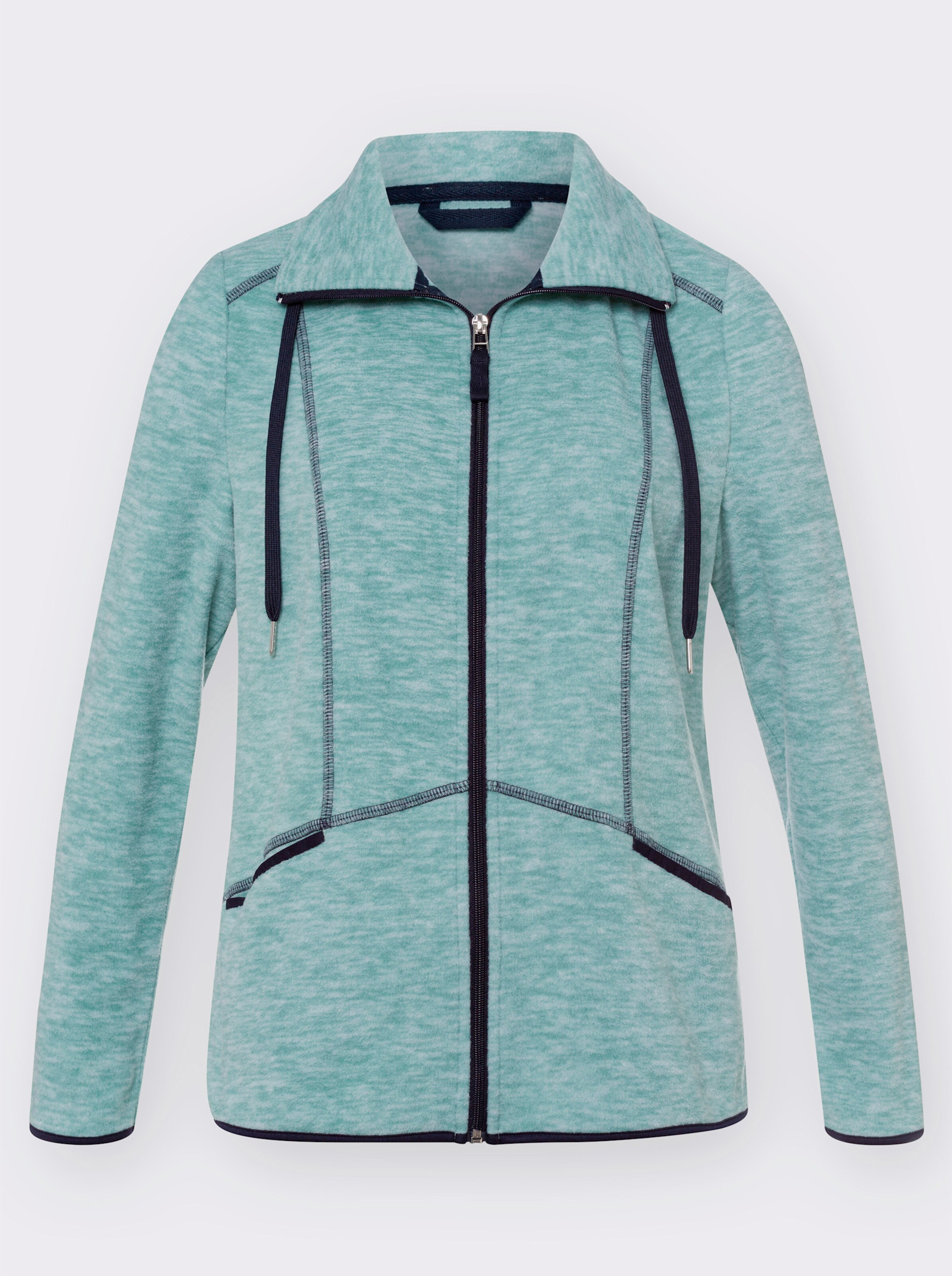 Fleecejacke mit Stehkragen, weiteregulierbar