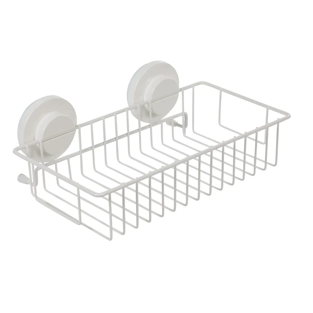 Panier serviteur de douche à ventouse blanc