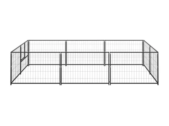 Chenil extérieur cage enclos noire 300 x 200 x 70 cm 02_0000545