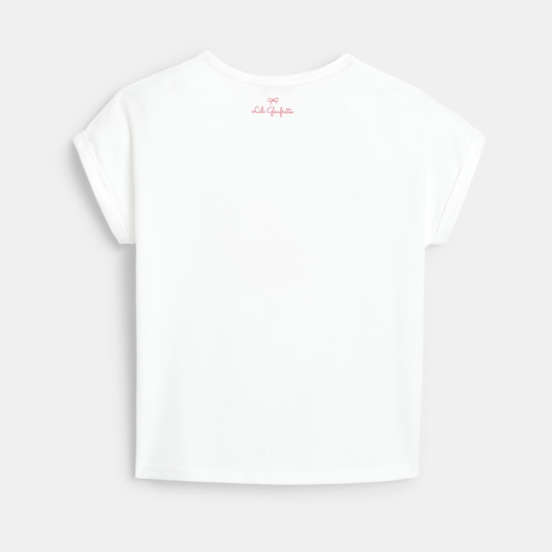 T-shirt crayonné blanc manches courtes Lili Gaufrette fille