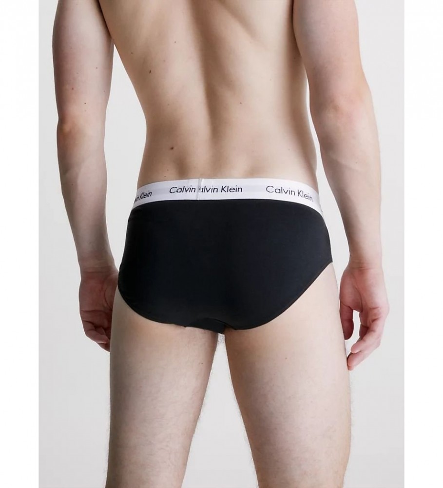 Conjunto de 3 camisolas Calvin Klein em algodão elástico preto