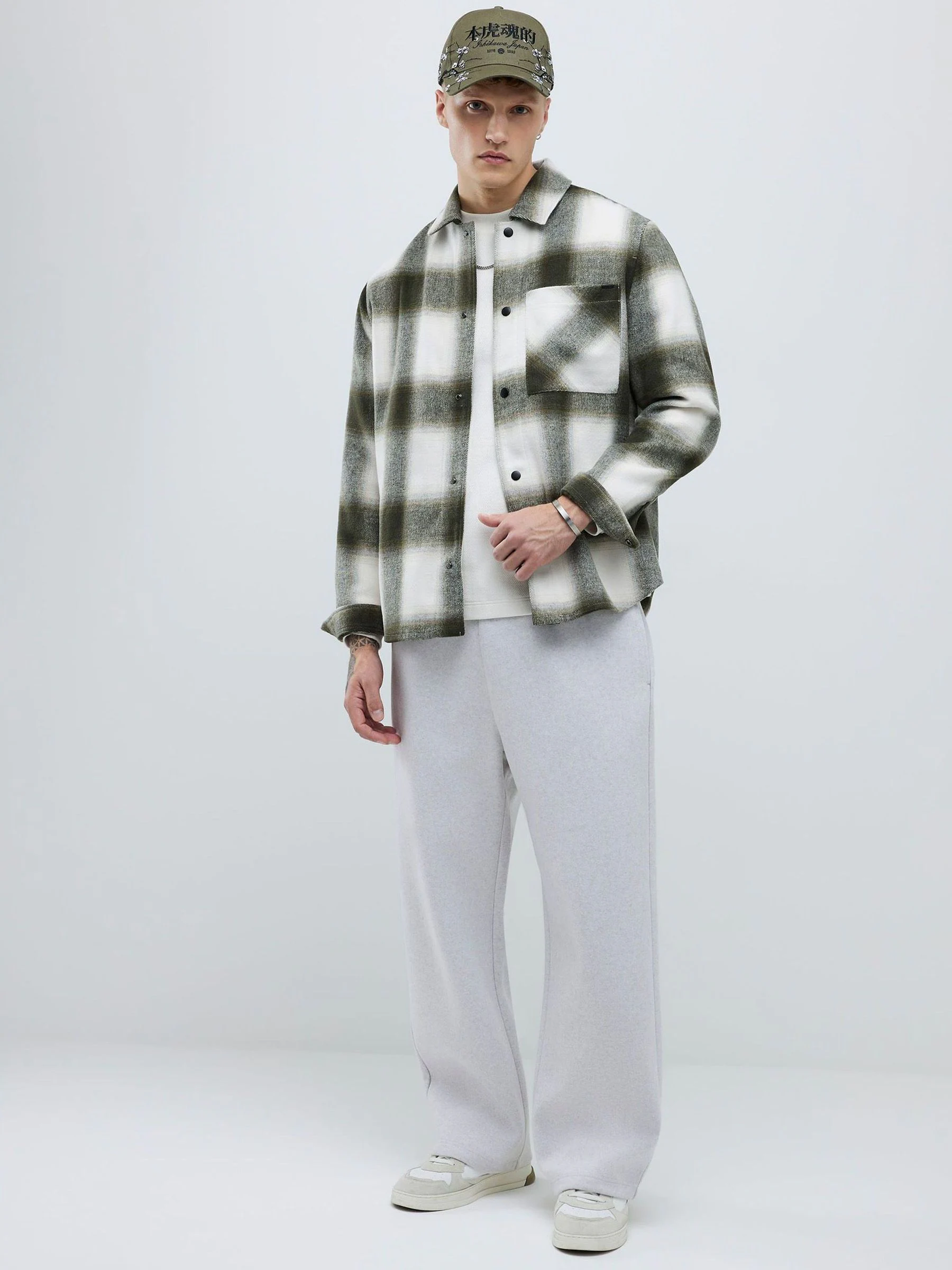 River Island Curved Hem Check Overshirt
