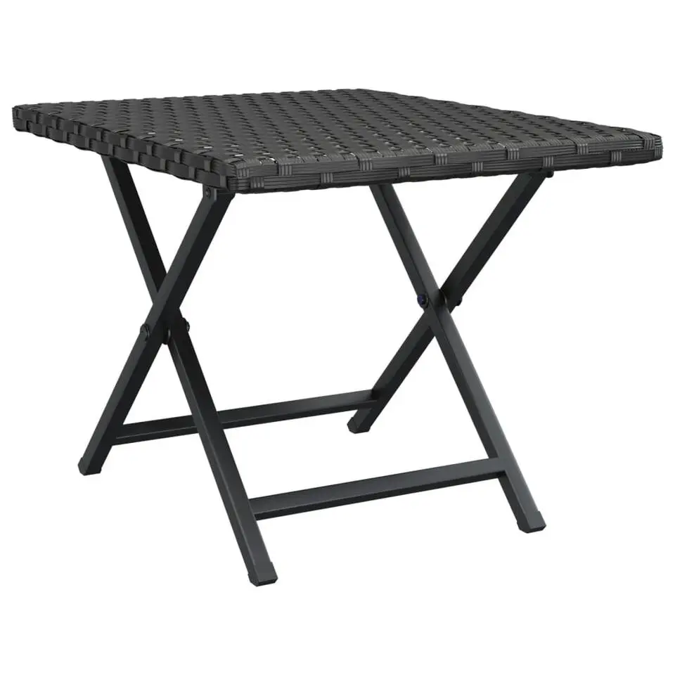 vidaXL - Tafel inklapbaar - Zwart - Poly rattan - 45x35x32 cm