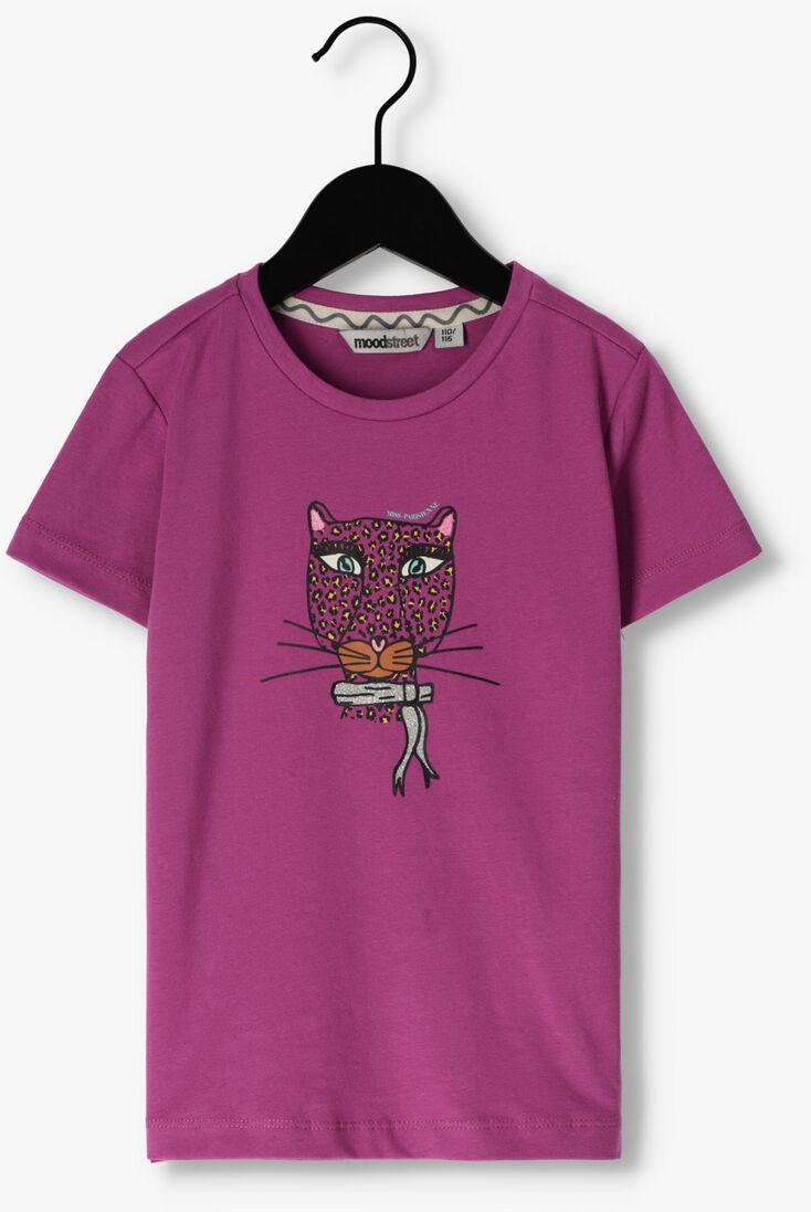 MOODSTREET paarse moodstreet t-shirt t-shirt with chest print