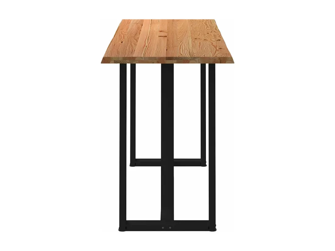 Table de bar marron clair bois de chêne massif rectangulaire