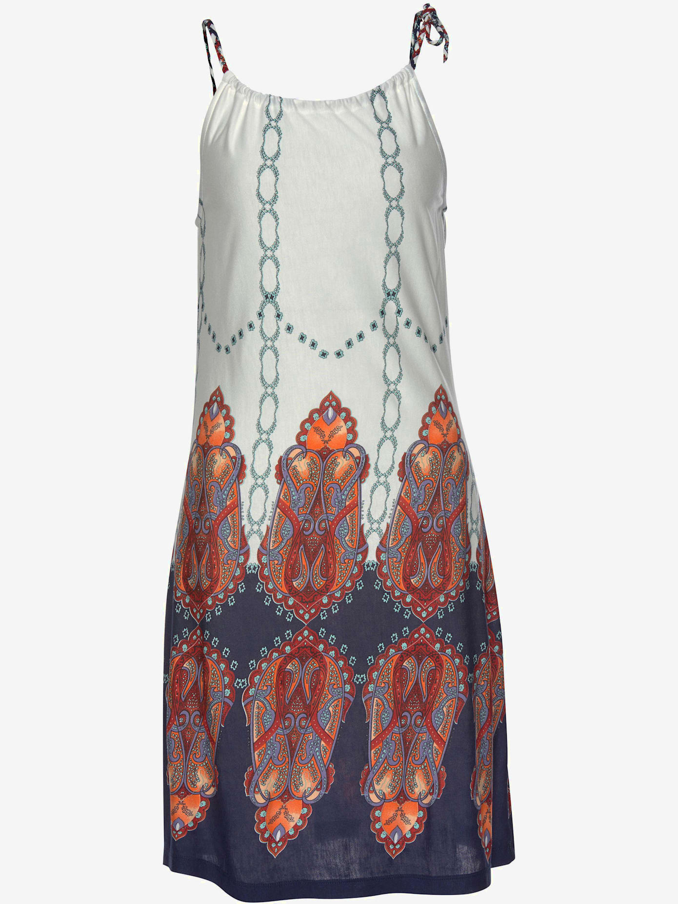Robe de plage bretelles floquées dans le cou