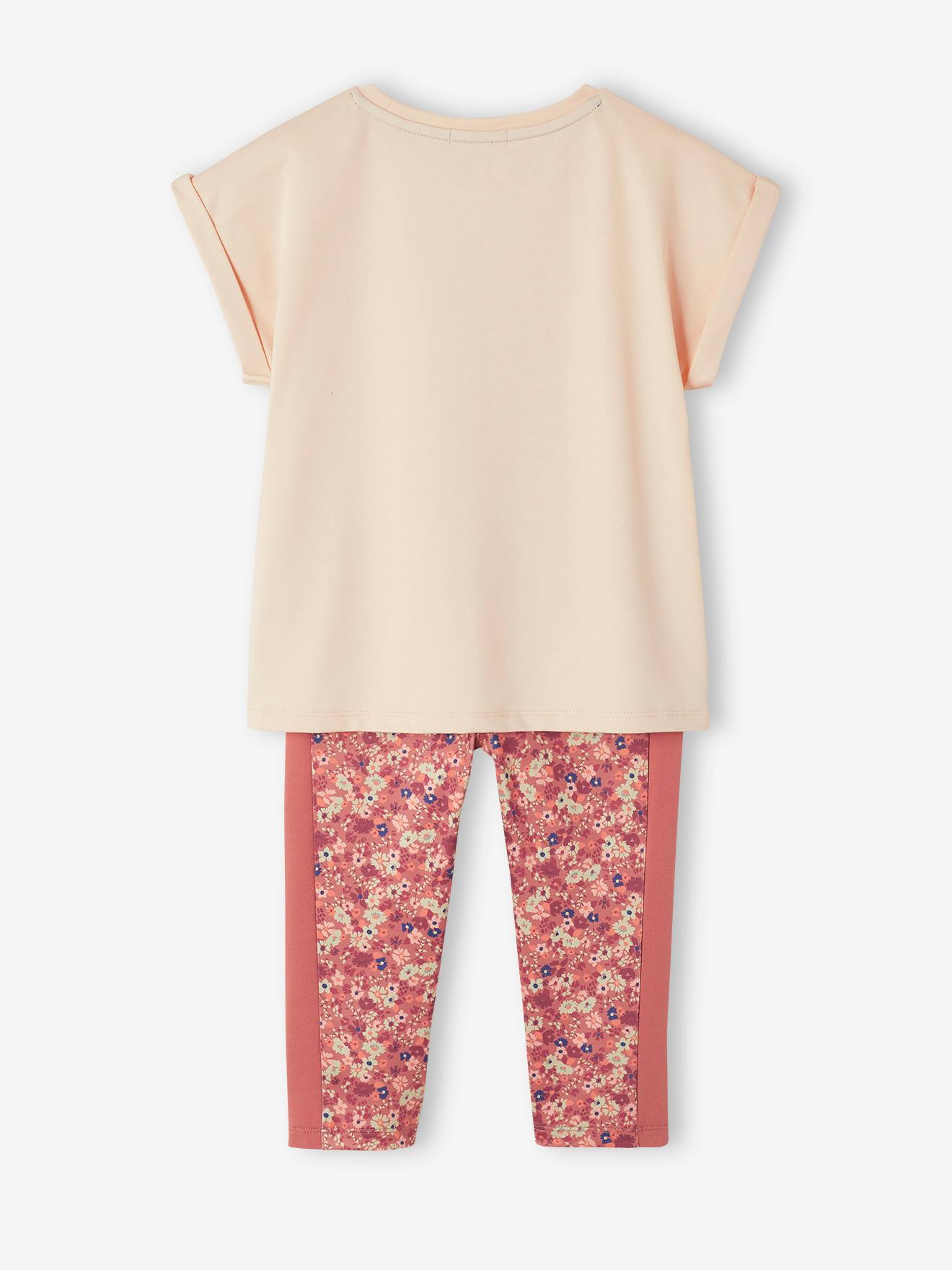 Conjunto de moletom feminino bege com estampa iridescente 