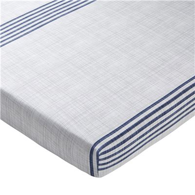 Linge de lit à rayures bleues et blanches - BECQUET CRÉATION