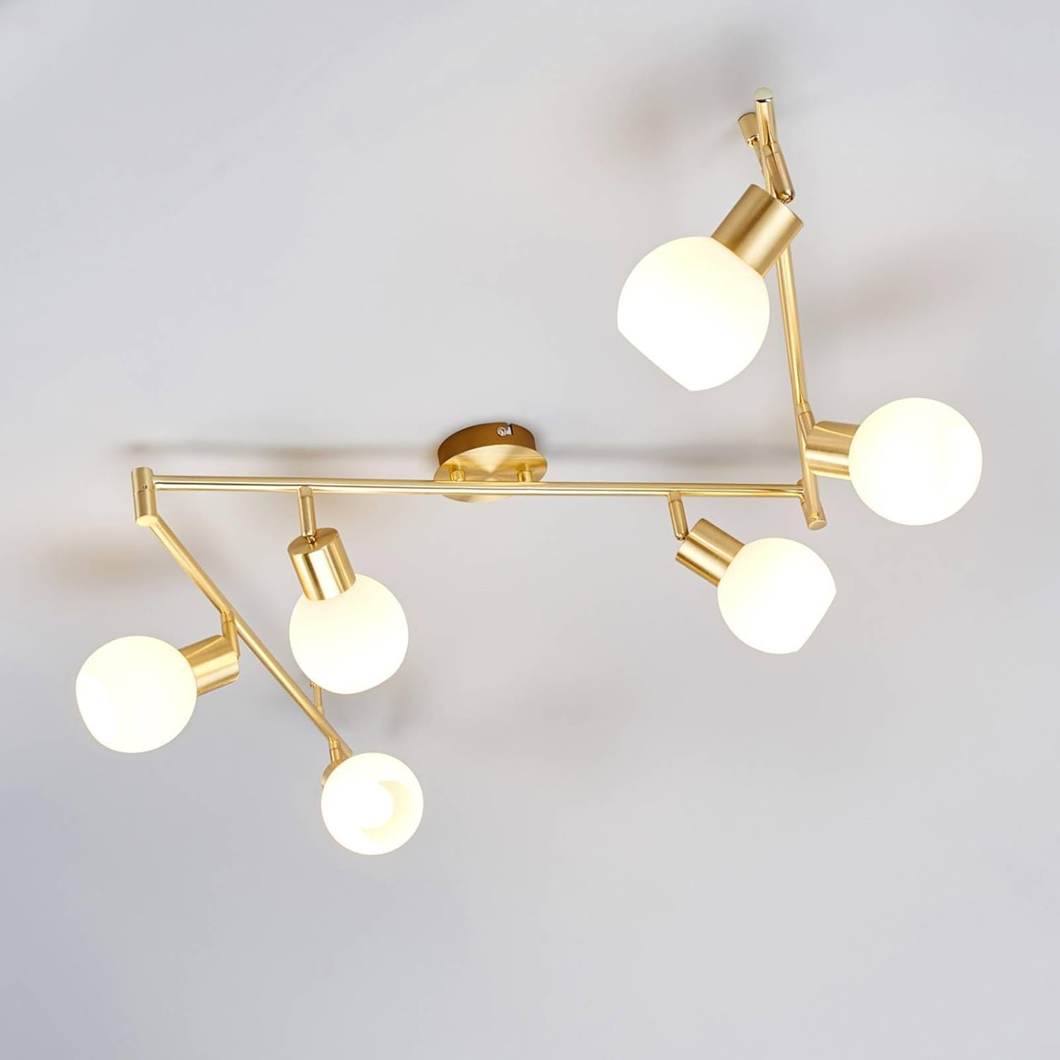 Lindby Deckenlampe 'Elaina' in Gold/Messing aus Metall u.a. für Wohnzimmer & Esszimmer (6 flammig, E14) - Deckenleuchte, Lampe, Wohnzimmerlampe