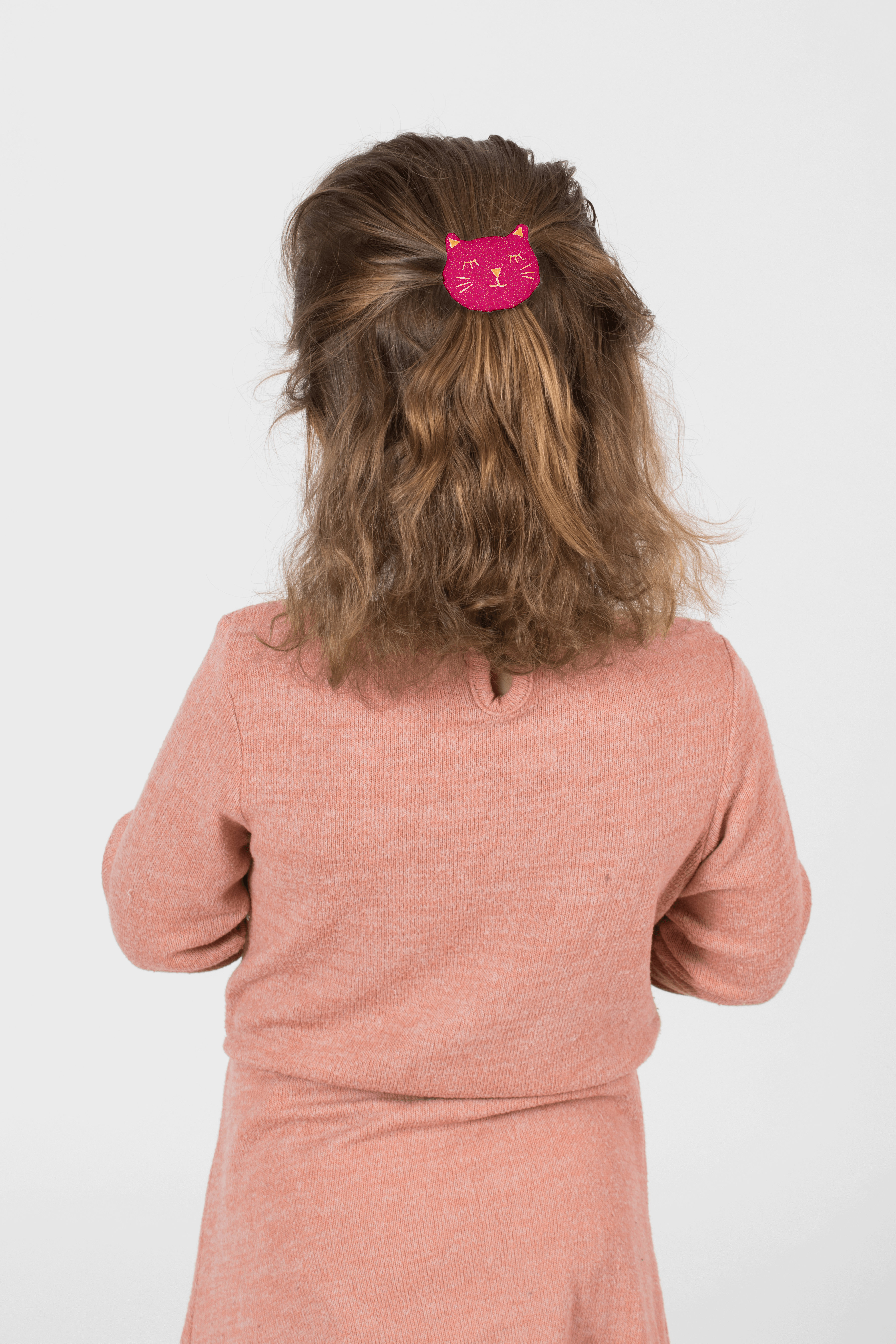 Barrette Miaou Fuchsia Pailleté