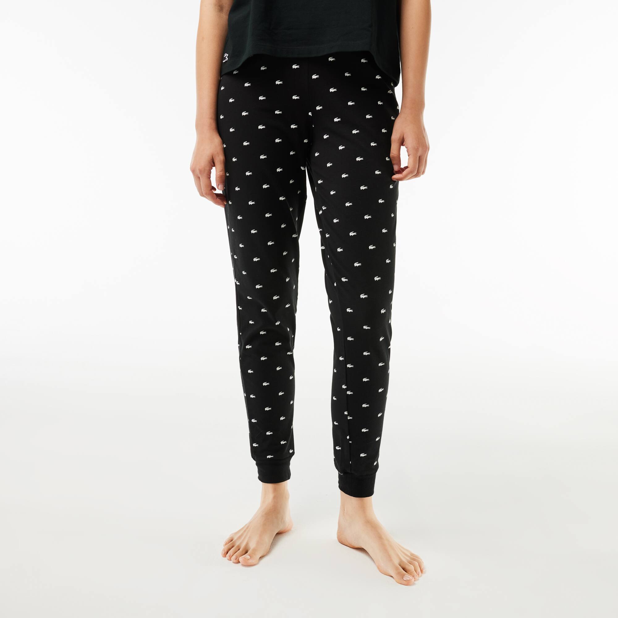 Pyjama-Set mit Croc-Hose Loungewear & Nachtwäsche - Schwarz - Lacoste - Damen