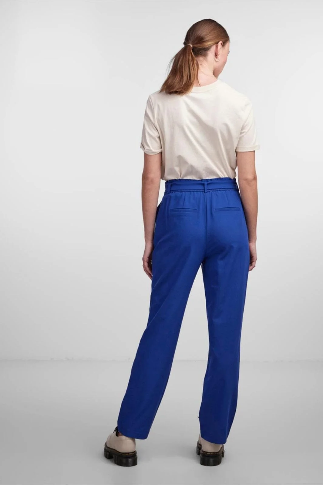 Pieces Pcboss Paperbag Straight Pants 4251343 mazarine blue