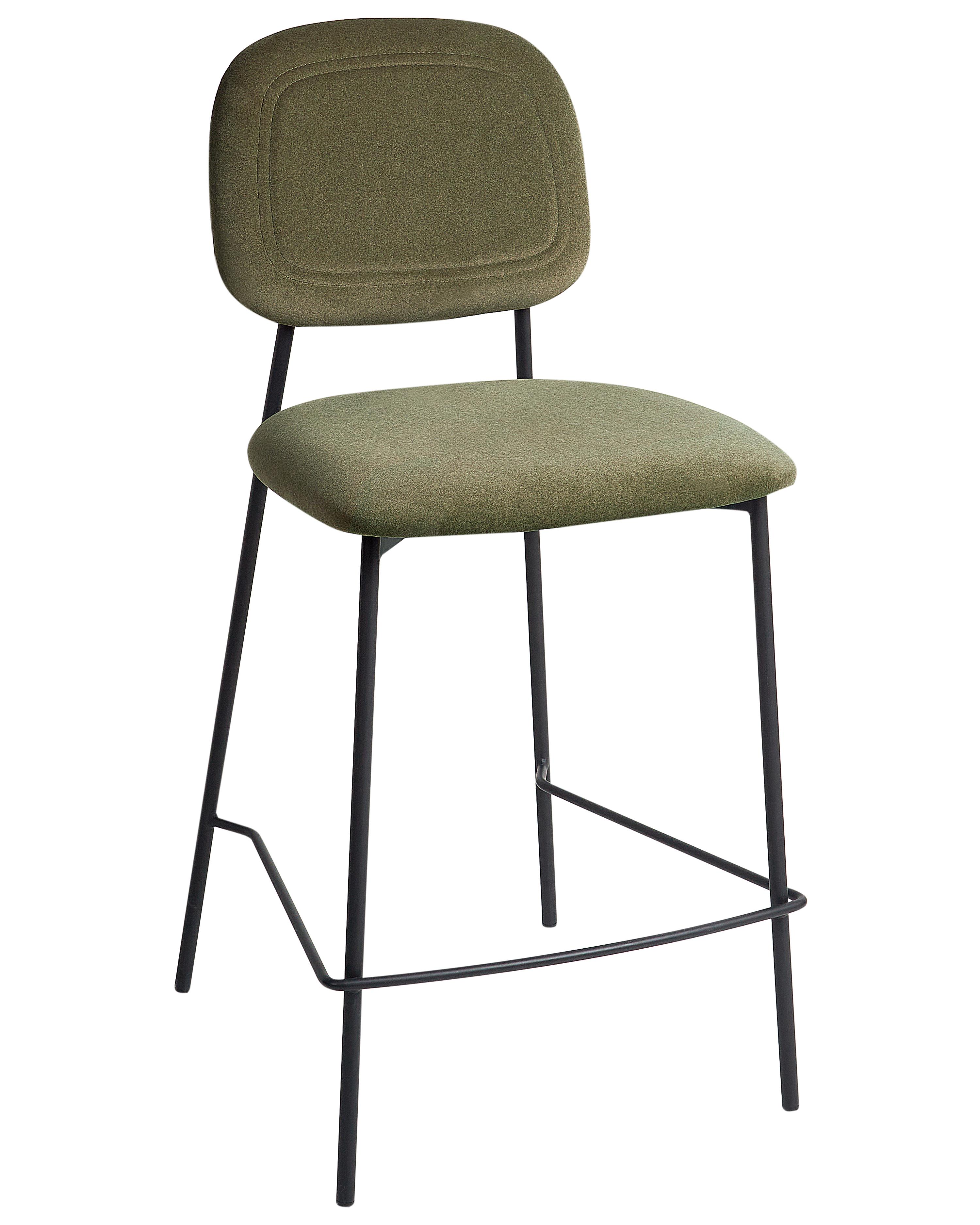 Set van 2 barstoelen DUETTE Fluweel Olijfgroen