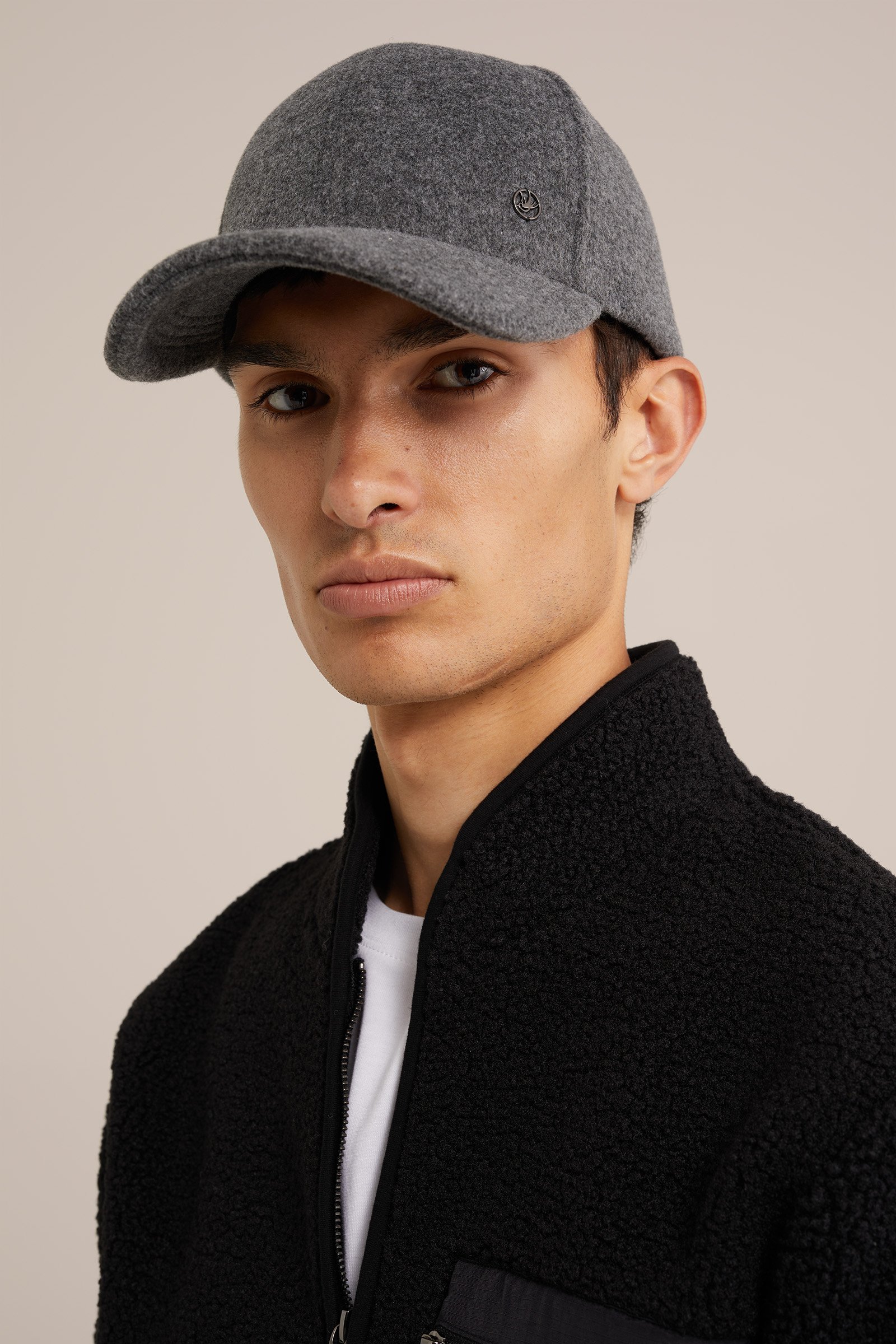pet met wollen look WE Fashion Donkergrijs