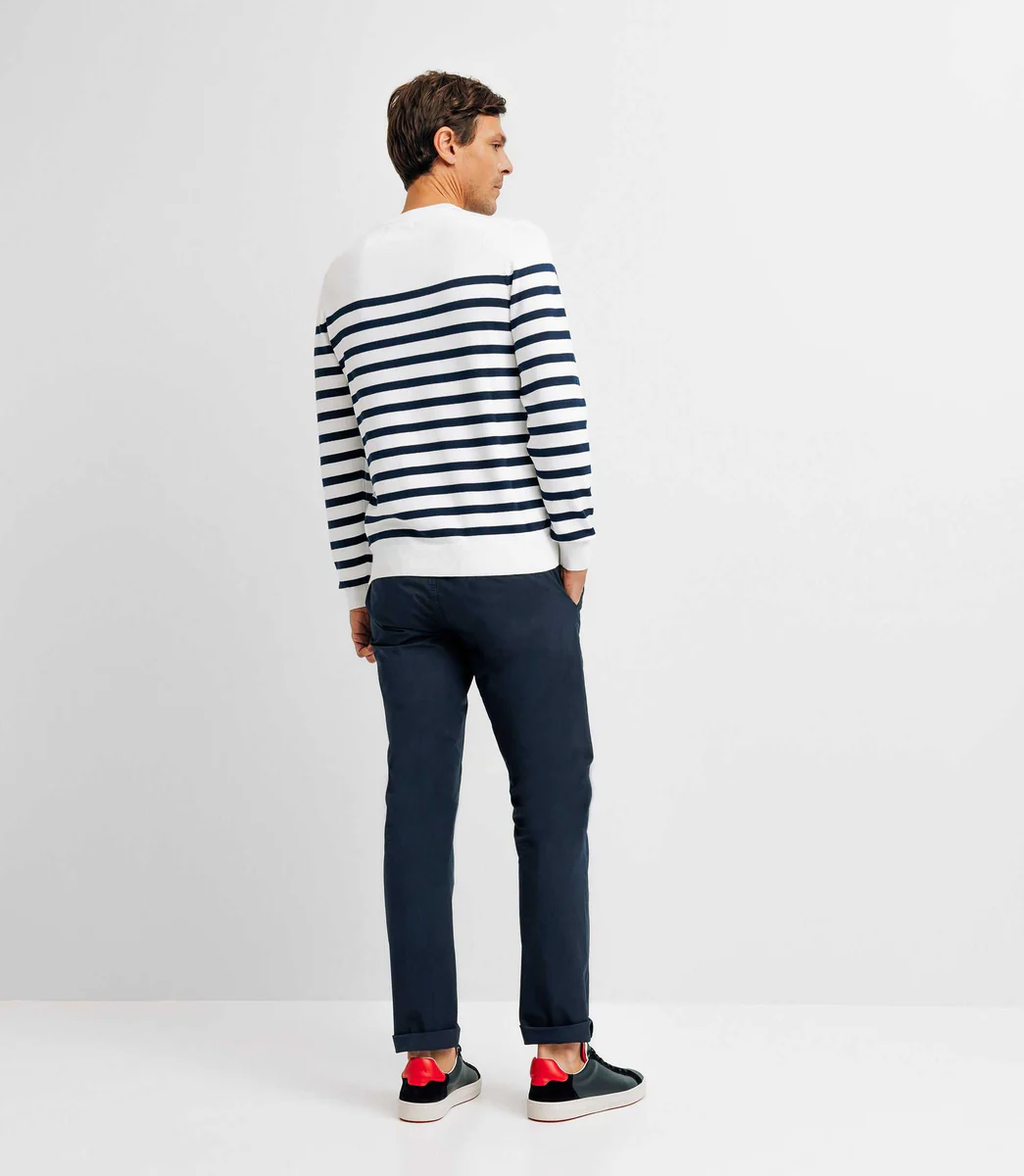 Pull marinière écru