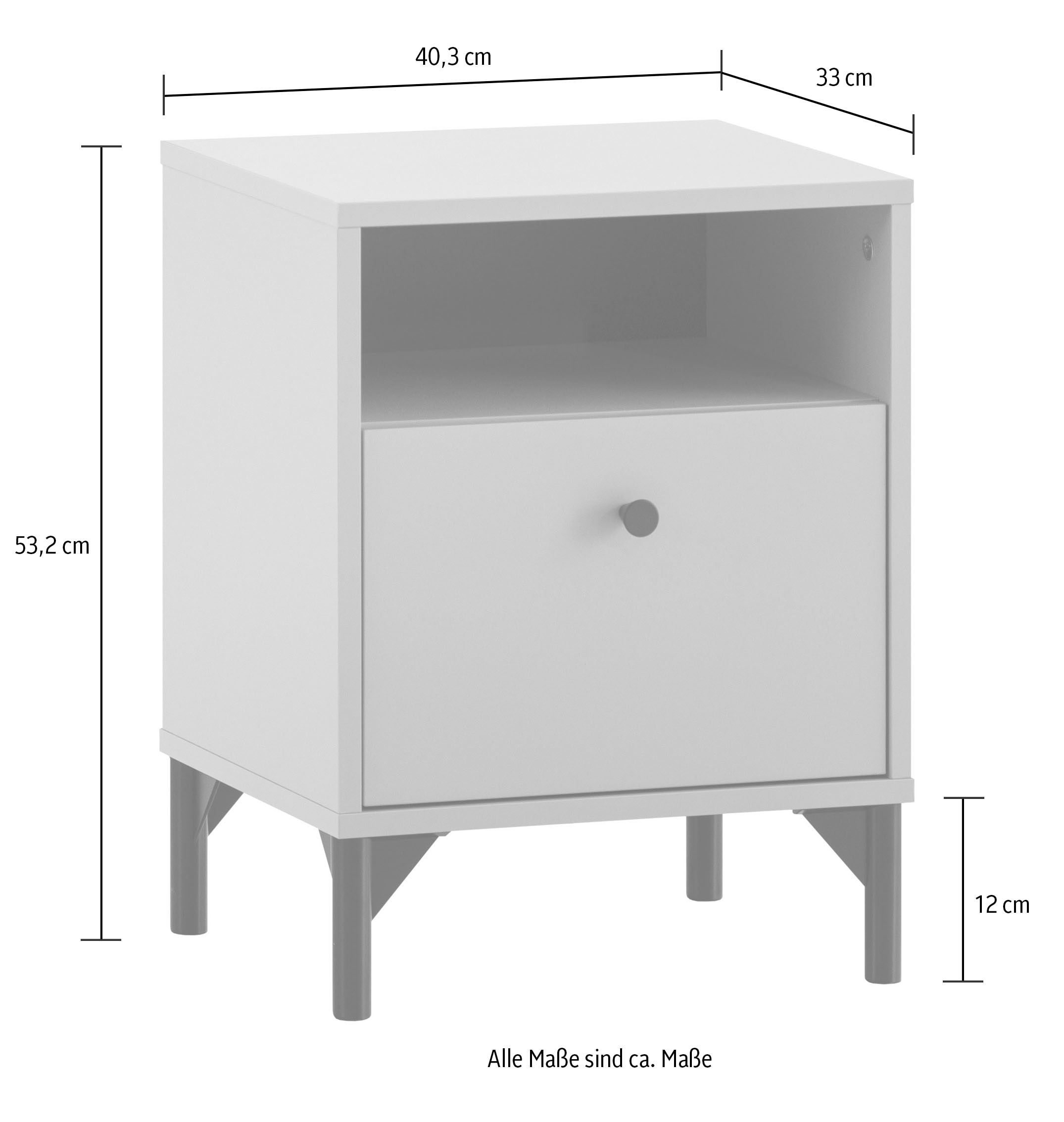 Schildmeyer Nachttisch »Smash, Breite 40 cm« Schublade mit Teilauszug und hochwerigen Metallbeschlägen