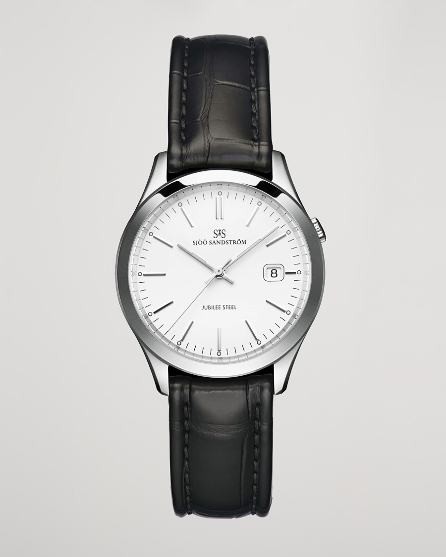 Sjöö Sandström Jubilee Steel Quartz 40mm White/Black Calf