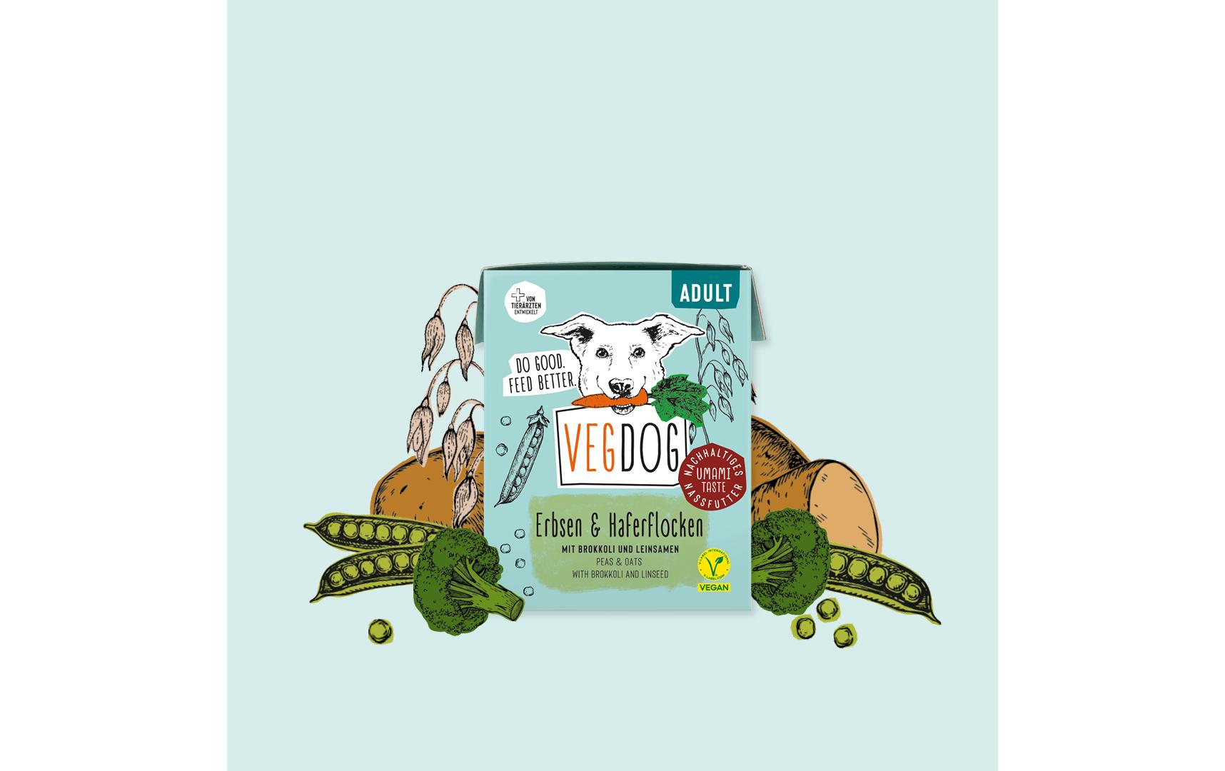 Nassfutter Adult Erbsen + Haferflocken, 10 x 390gHypoallergenes Alleinfuttermittel für ausgewachsene Hunde