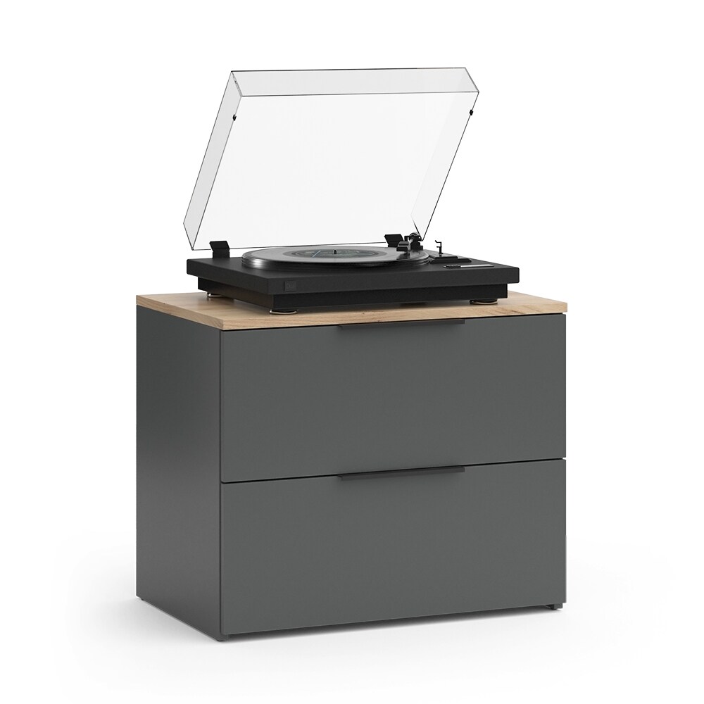 Vicco Kommode Wido Anthrazit Eiche 60 x 50 cm mit 2 Schubladen