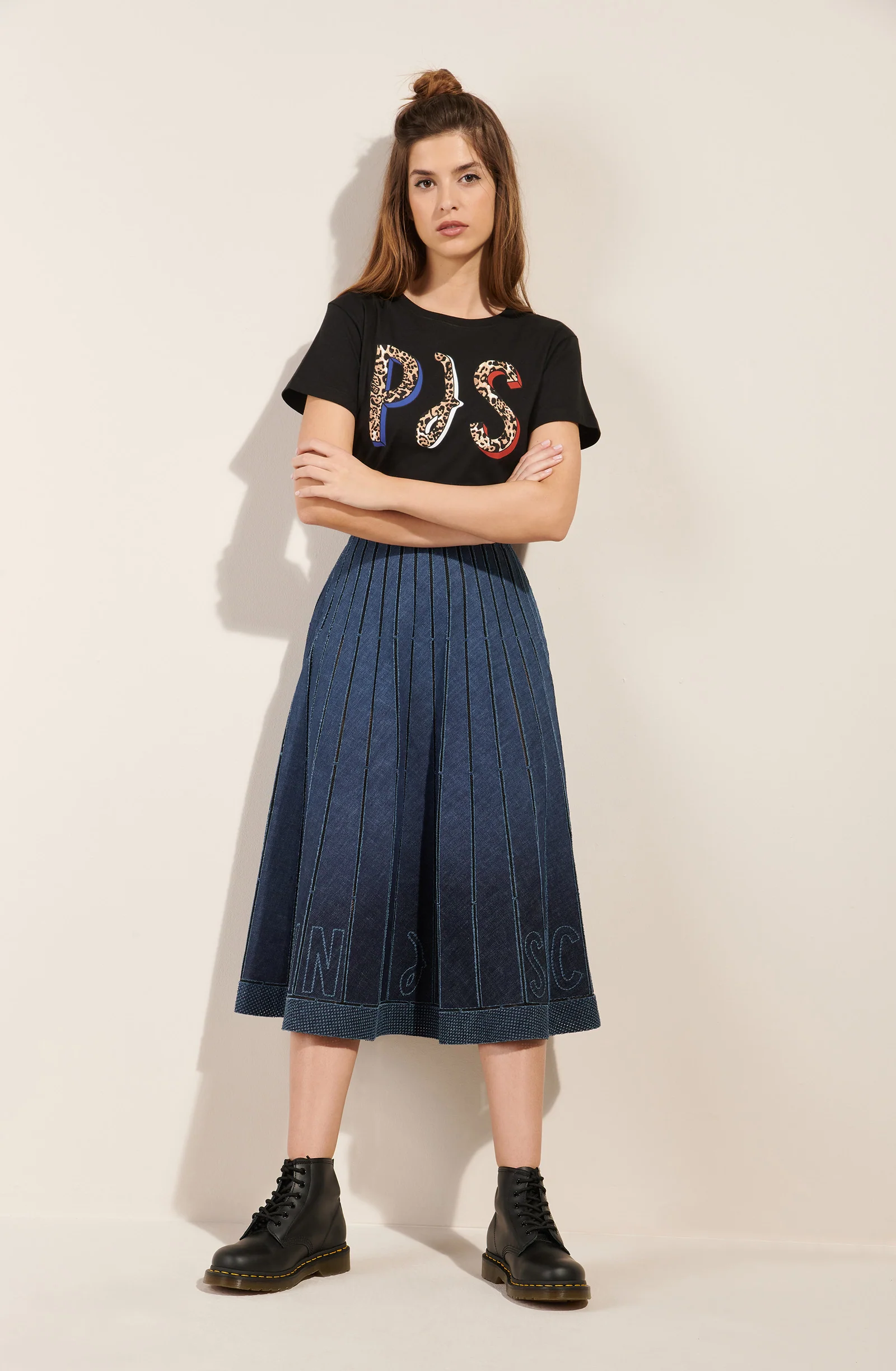 thiya T-shirt siglé PdS en coton noir Noir