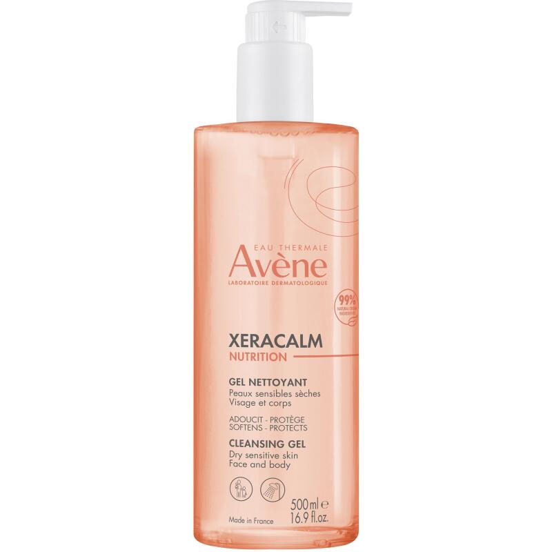 Gel nettoyant visage et corps Xeracalm Nutrition  Avène - Flacon-pompe de 500 ml
