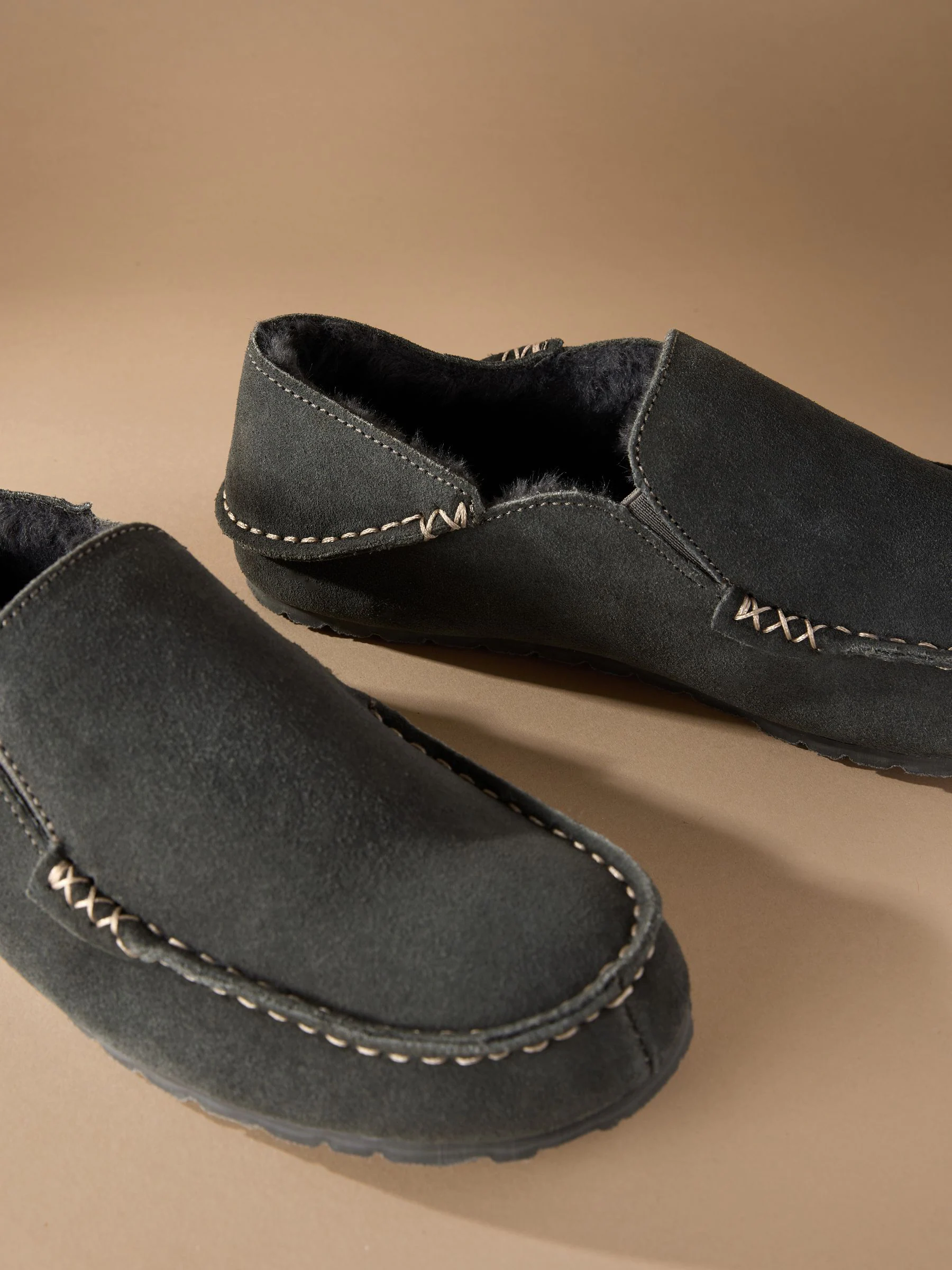 Grijs - Signature Kickdown suède moccasinpantoffels