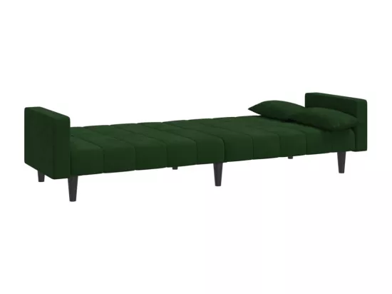 Canapé-lit à 2 places avec deux oreillers Vert foncé Velours