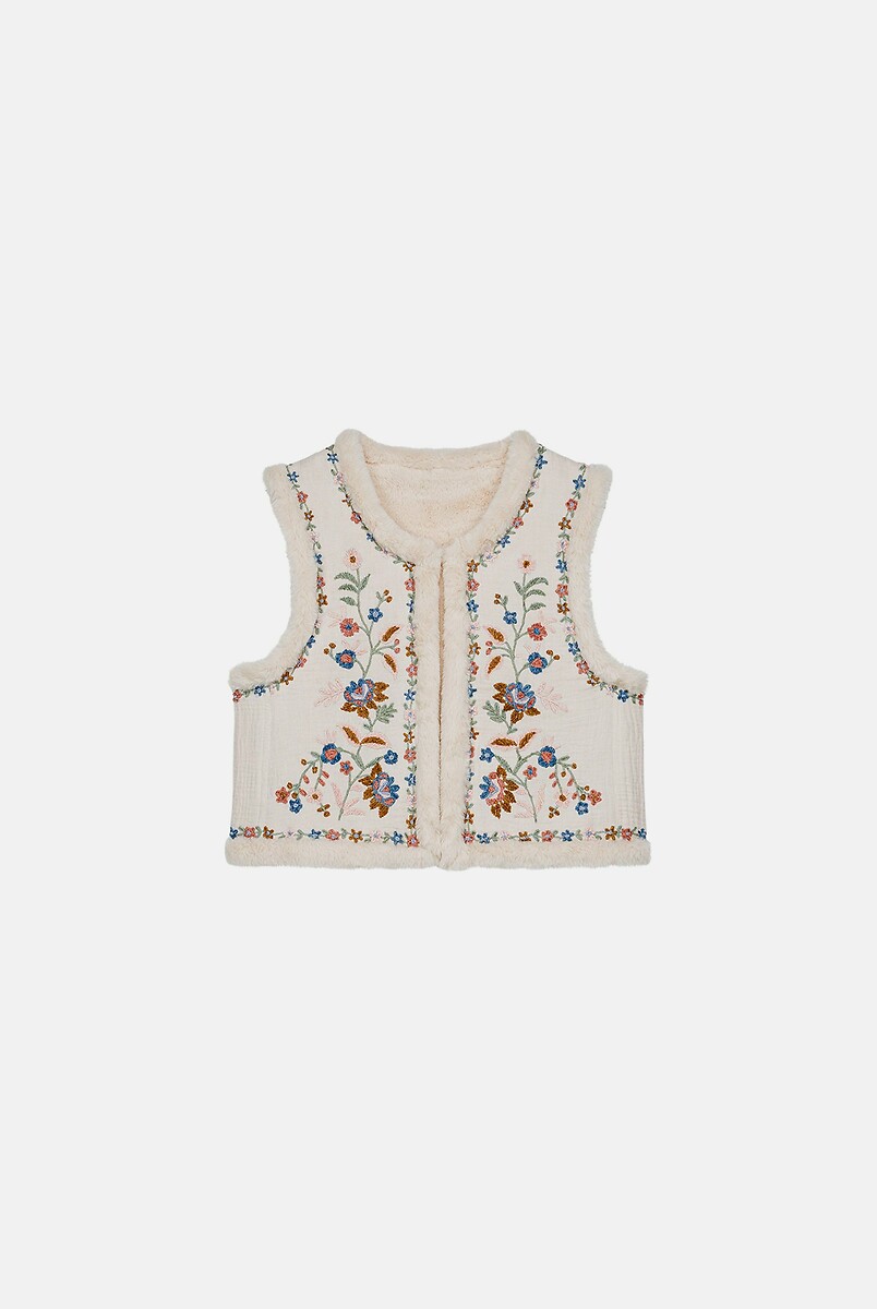 LOUISE MISHA<br>Jaqueta sem mangas com bordado floral, RENEE