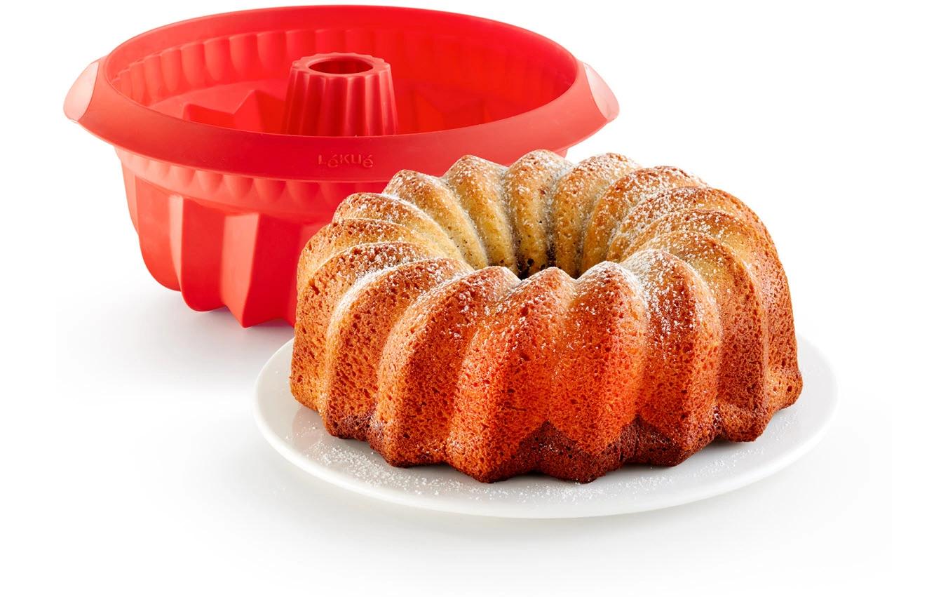 Backform Silikon, ø 22 cm, RotTiefe Savarin-Kuchenform