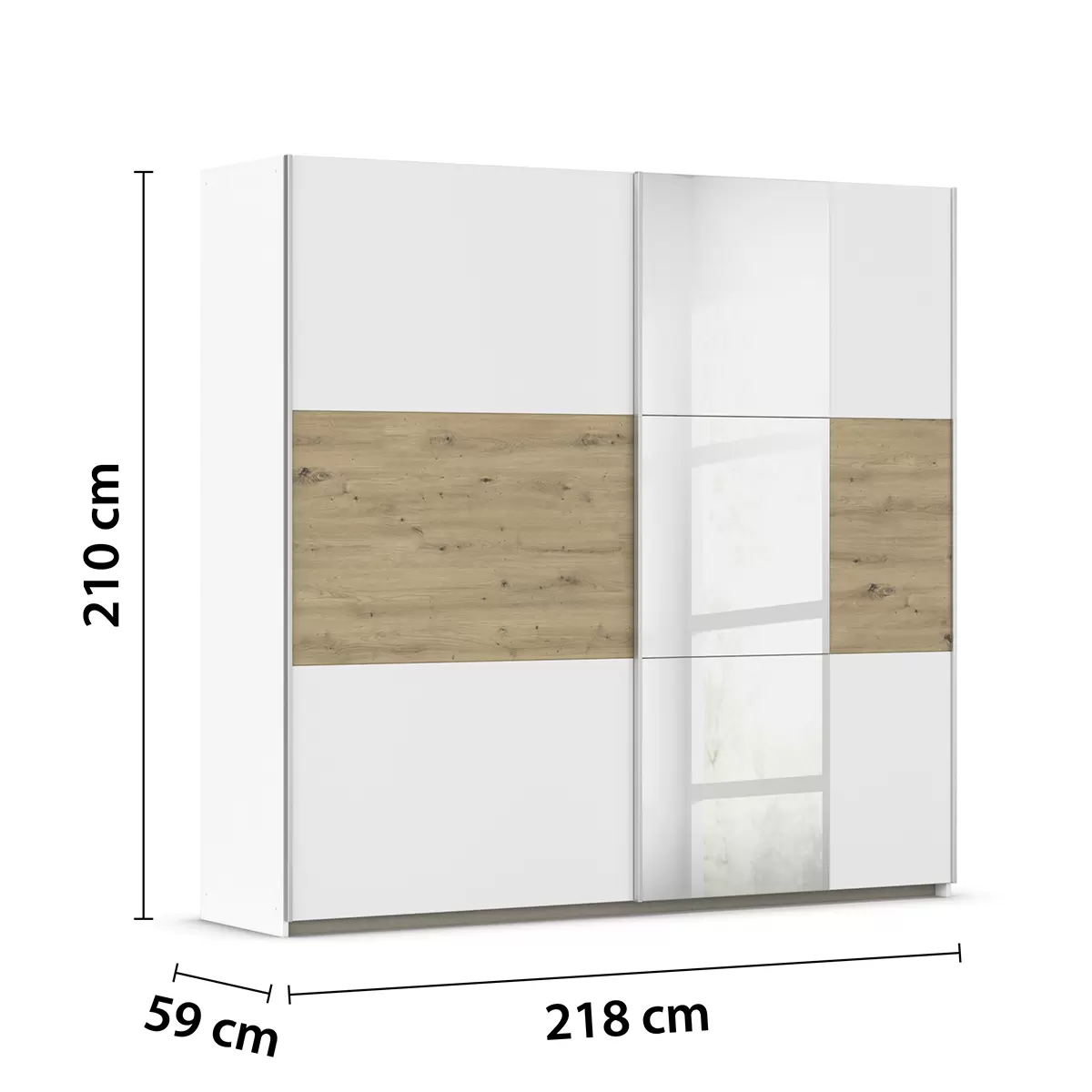 Schwebetürenschrank 2trg. Foster       Best Price Artisan Eiche,weiss