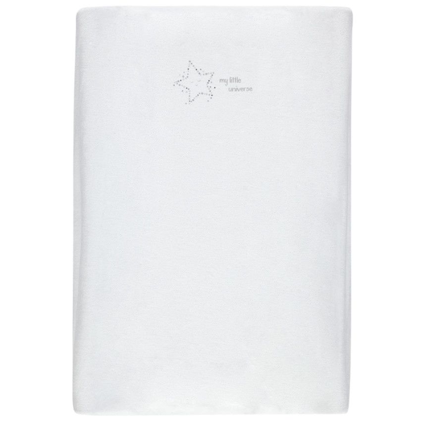 Housse matelas à langer imprimé étoile - Blanc