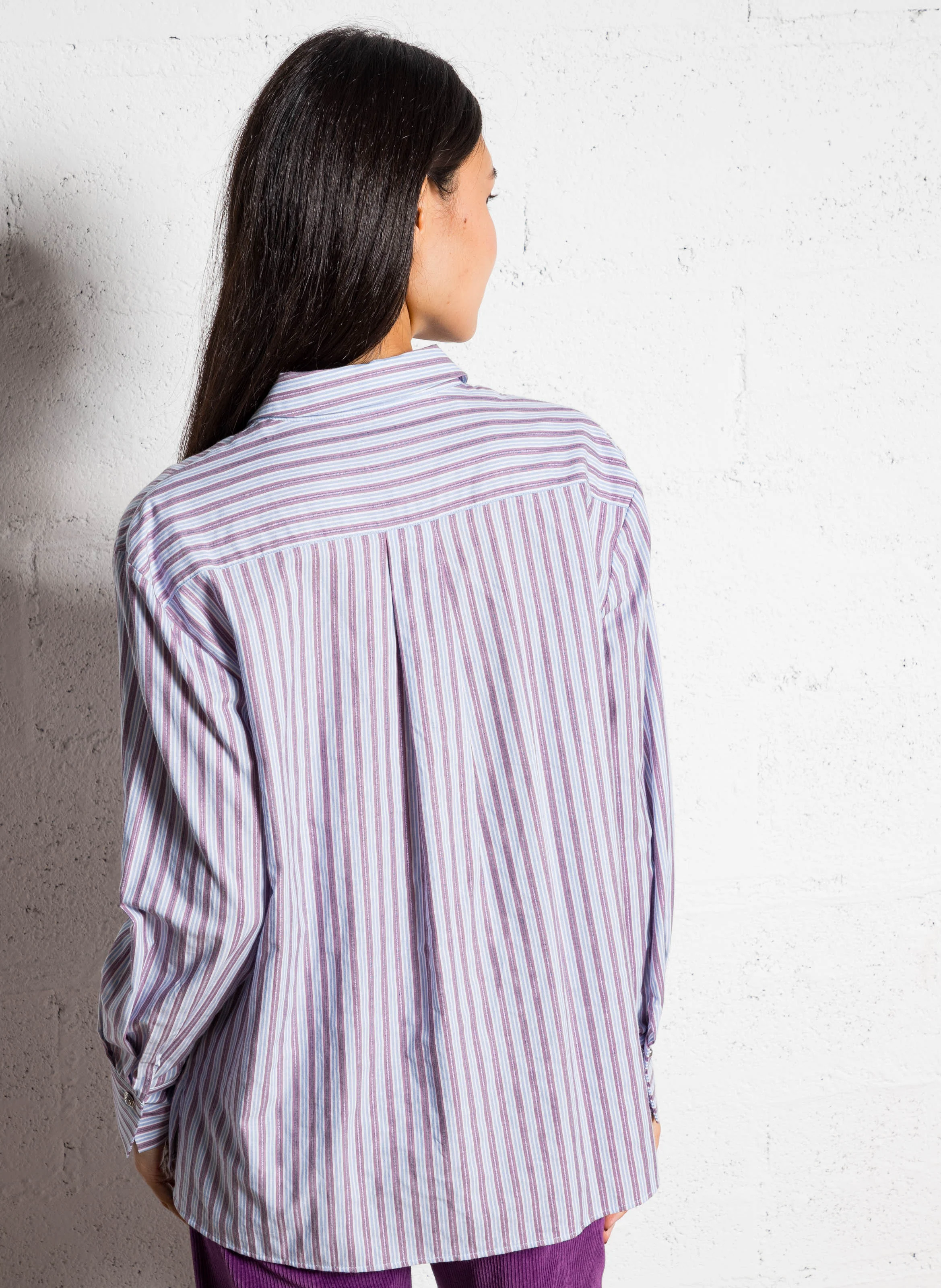 ESMERALDA - Chemise droite en coton mélangé | Rouge