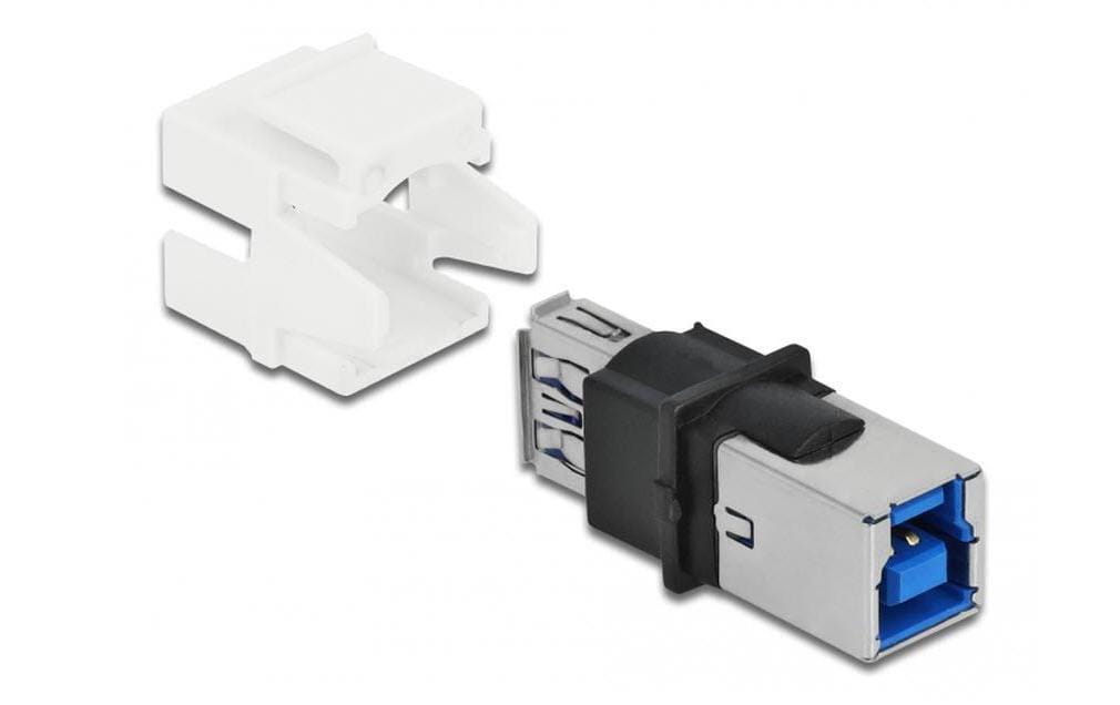 Keystone-Modul USB 3.0, A – B, (f-f) WeissDelock Keystone Modul USB 3.0 A Buchse > USB 3.0 B Buchse weiss