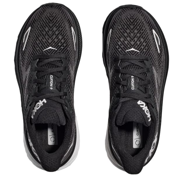 Chaussure running HOKA ONE ONE CLIFTON 9 WIDE BLACK / WHITE
