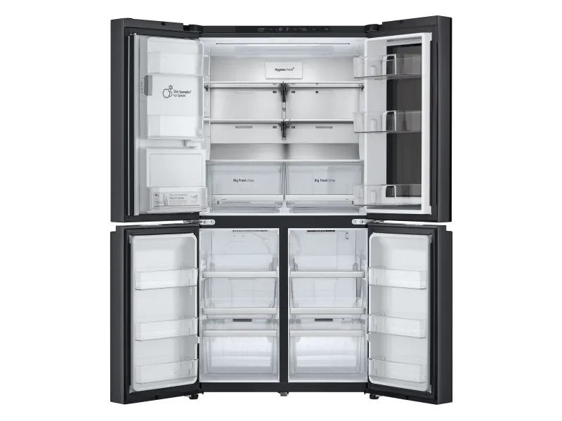 LG GMG960EVJE - Køleskab/fryser - frans dør-bundfryser med vanddispenser, isdispenser - Wi-Fi - bredde: 91.4 cm - dybde: 72.9 cm - højde: 179.2 cm - 638 liter - Klasse E - essens sort stål