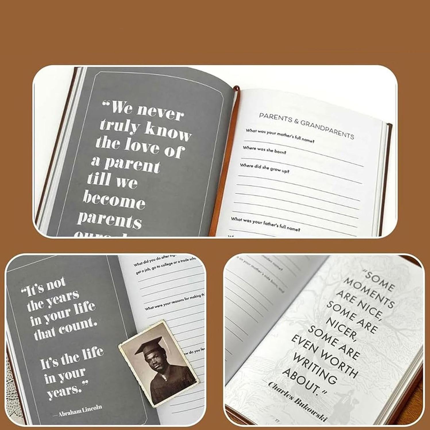 A5 Hardcover Vater Geschichtenbuch Geführtes Journal Papa Erinnerungsbuch mit Lesezeichen - Dad, I Want To Hear Your Story