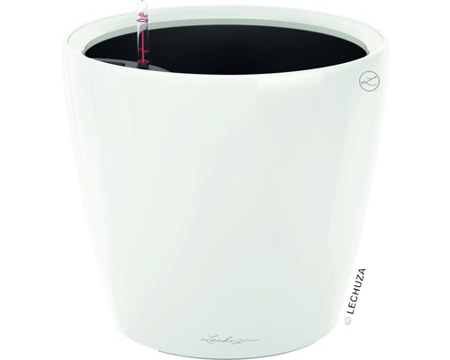 Lechuza Classico LS bloempot Ø 21 x H 20 cm wit incl. zelfbewateringssysteem, plantenbak, substraat, waterniveau-indicator