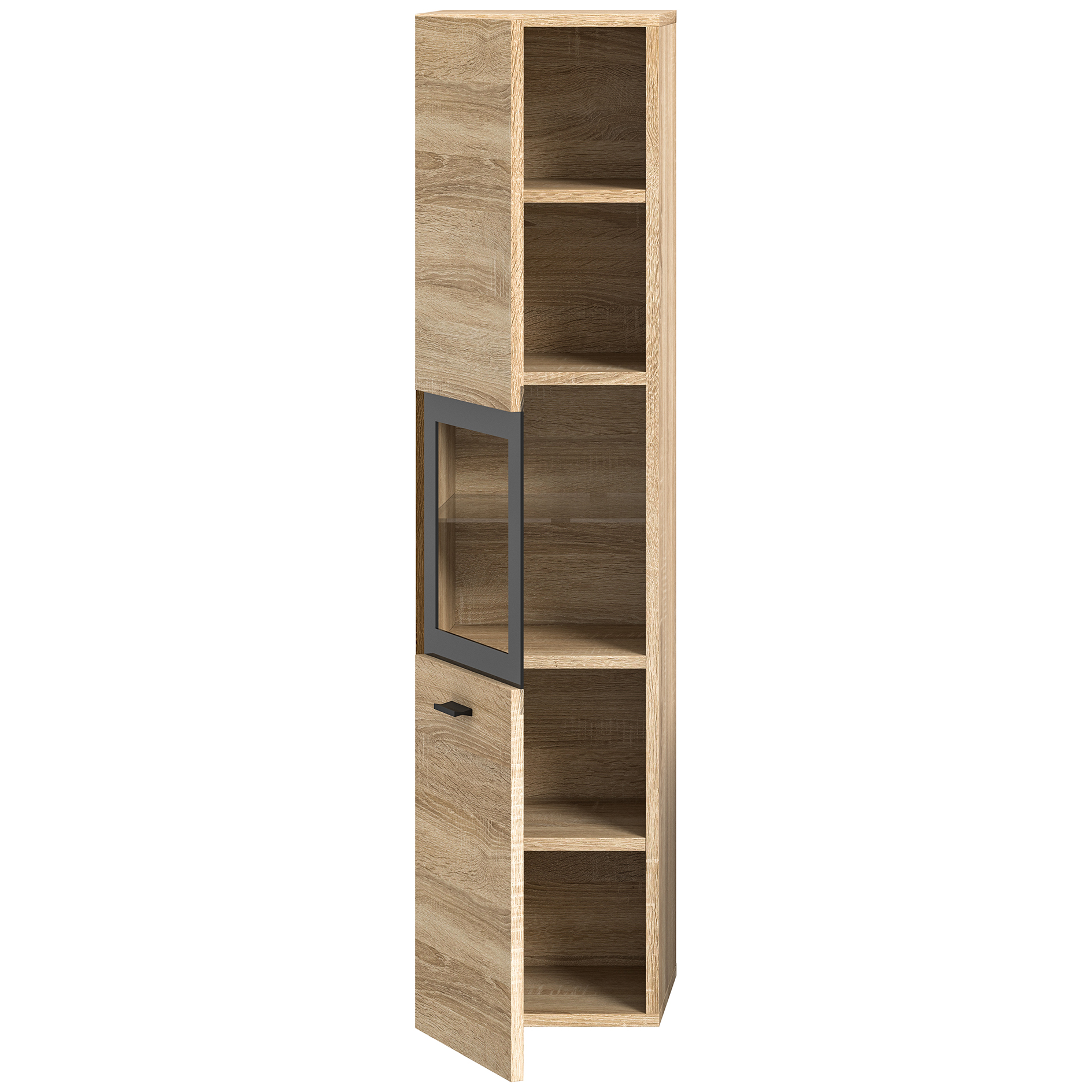 Badschrank BOSTON Sonoma Eiche-schwarz - 30 cm