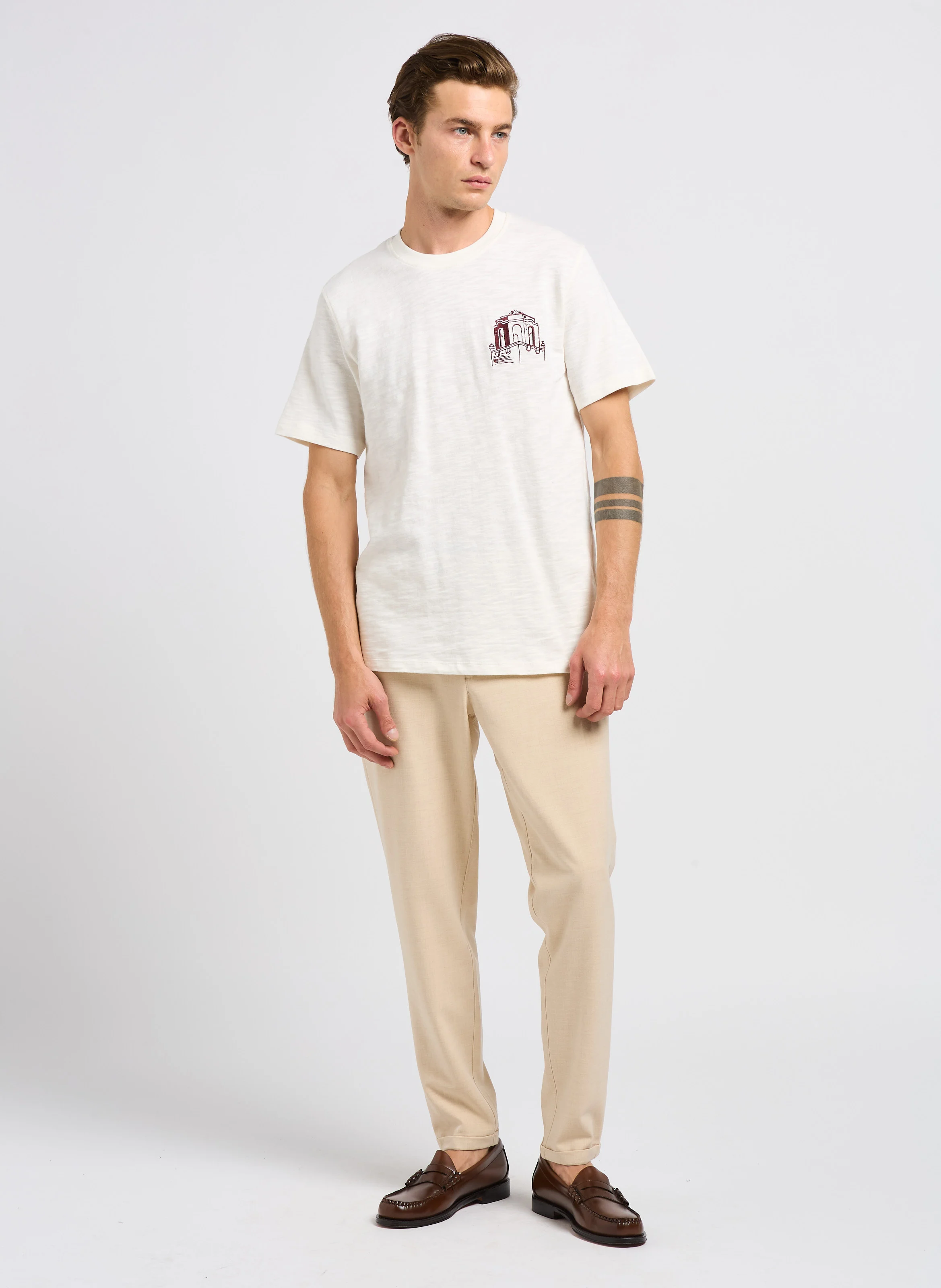 COMO - Pantalon de costume en fibres recyclées mélangées | Marron