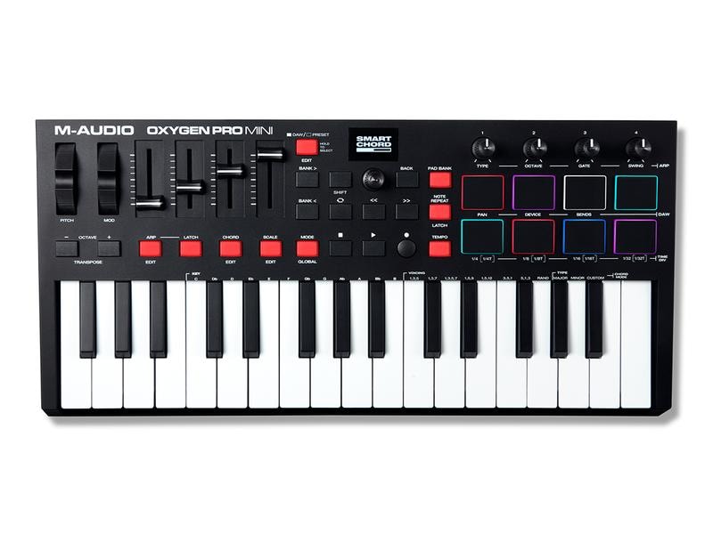 M-Audio Keyboard Controller Oxygen Pro Mini 32-Tasten USB-MIDI Controller mit Smart-Controls und Auto-Mapping