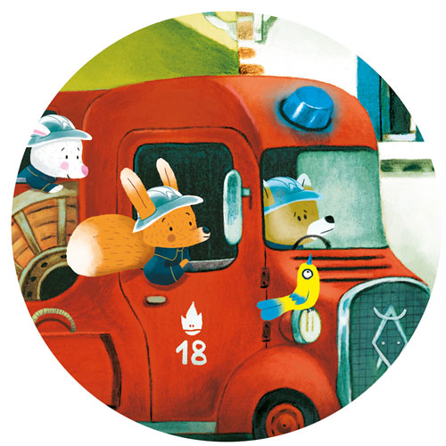 Djeco puzzel de brandweerwagen (16st) DJ07269