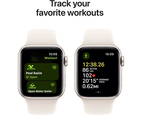 Apple Watch SE GPS 40mm Starlight Aluminium Case with Starlight Sport Band - S/M