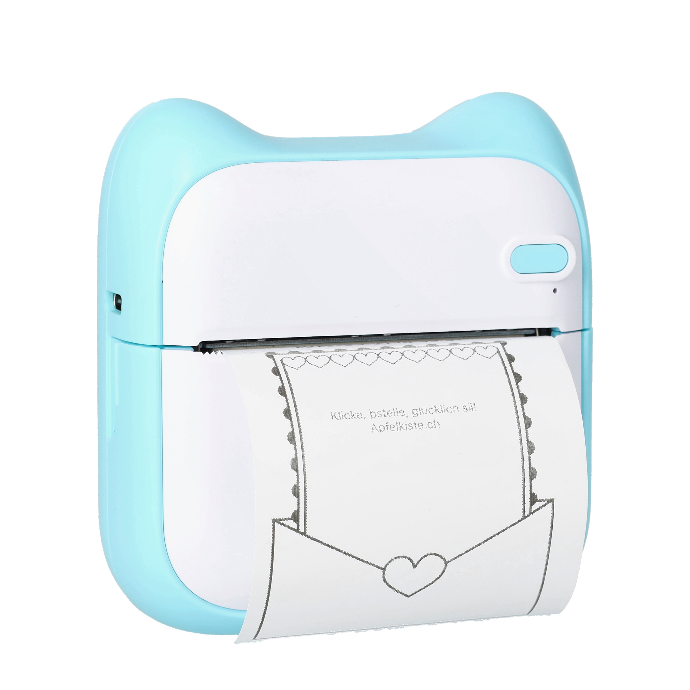 Mini Foto Thermodrucker Mobiler Bluetooth Printer Taschendrucker inkl. Thermopapier (iOS/Android) - Blau
