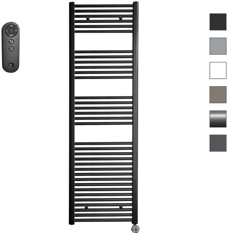 Sanicare - HVS - Elektrische Radiator - Zwart Mat - 45x172cm - Met Afstandsbediening en Thermostaat