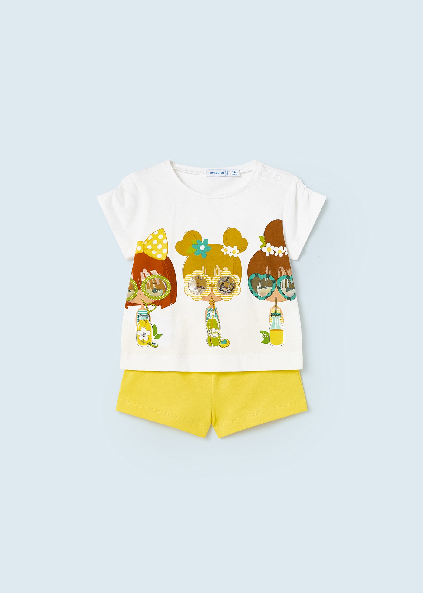 Conjunto de 2 peças com apliques para bebê